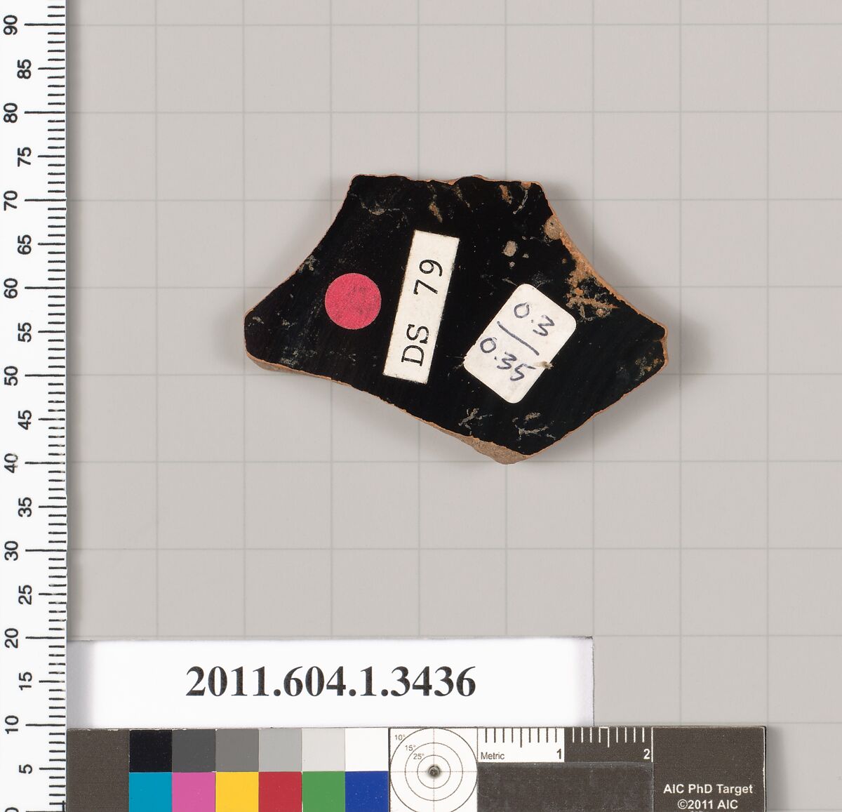 Terracotta fragment of a kylix (drinking cup), Terracotta, Greek, Attic