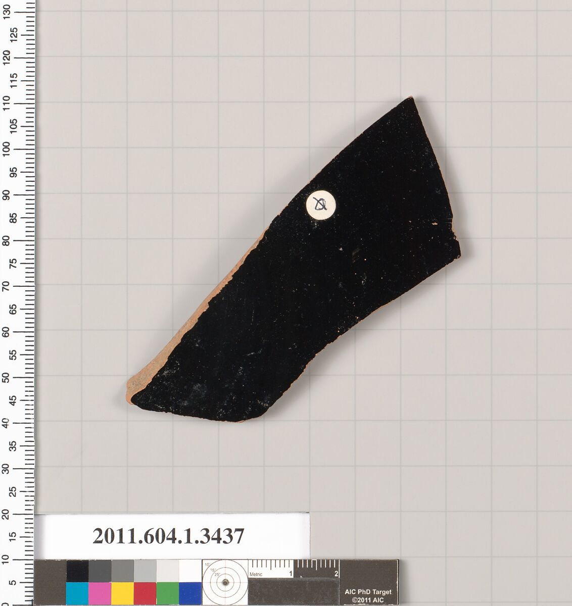 Terracotta fragment of a kylix (drinking cup), Terracotta, Greek, Attic