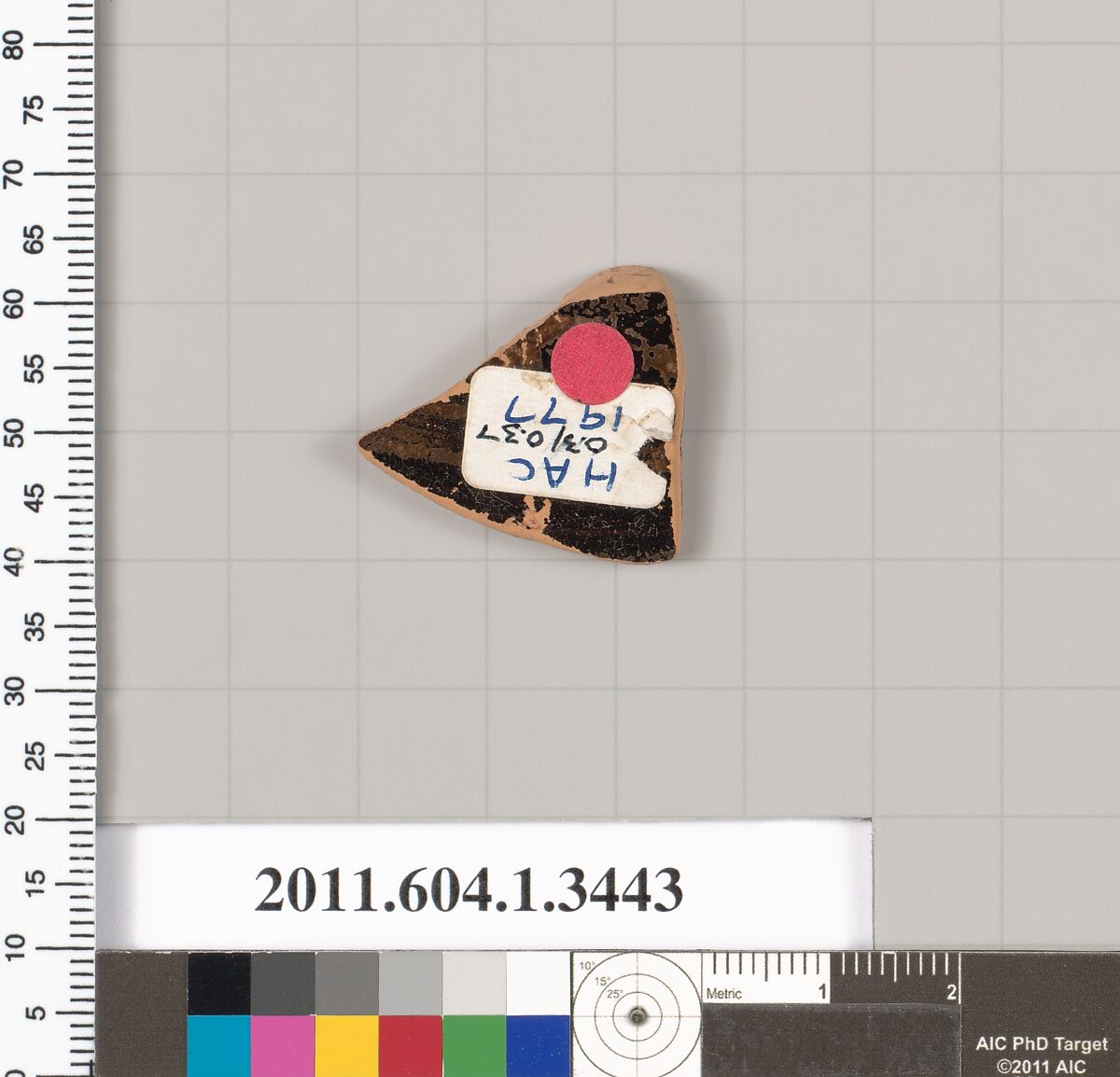 Terracotta fragment of a kylix (drinking cup), Terracotta, Greek, Attic