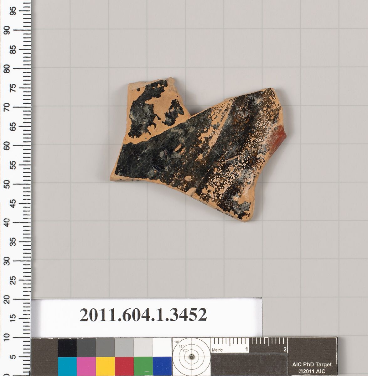 Terracotta fragment of a kylix (drinking cup), Terracotta, Greek, Attic