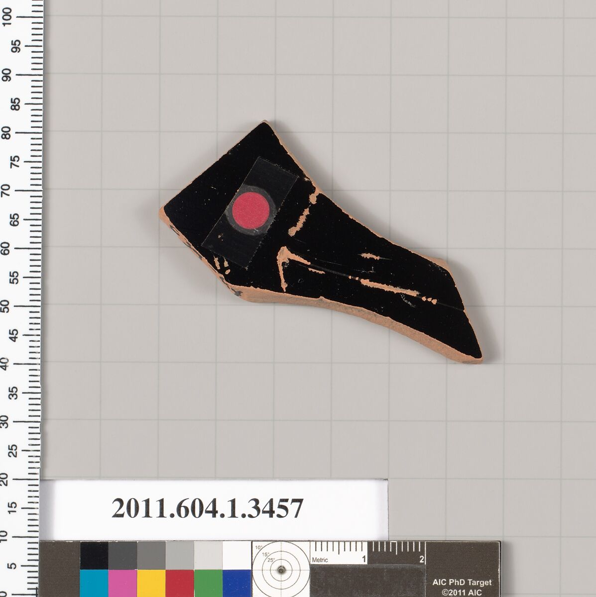 Terracotta fragment of a kylix (drinking cup), Terracotta, Greek, Attic