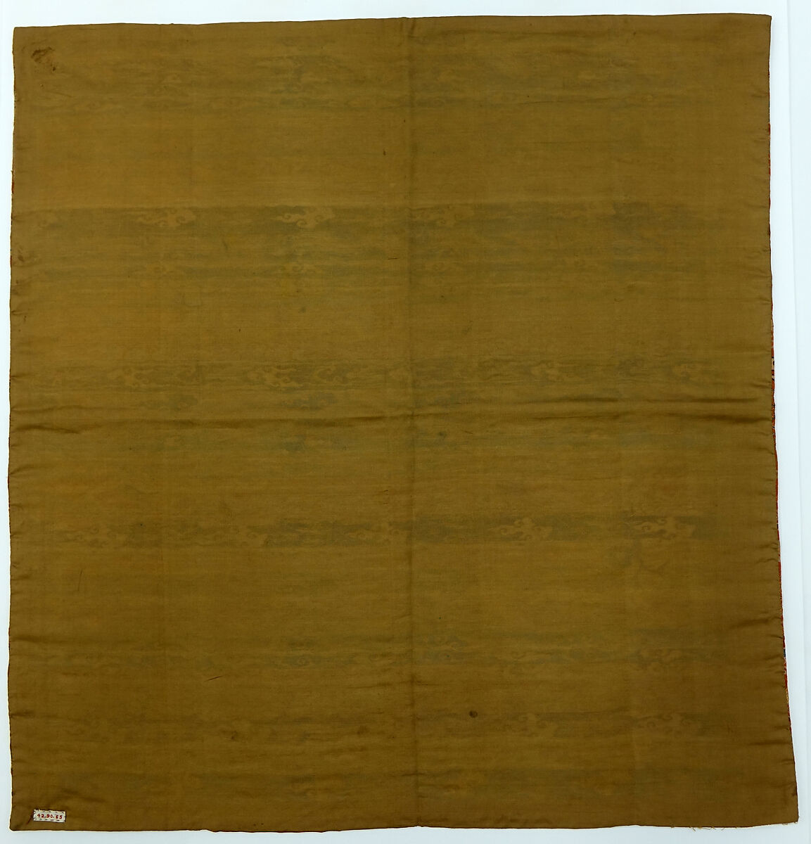 Textile fragment with dragons amid clouds, Silk satin with supplementary weft pattern, Japan