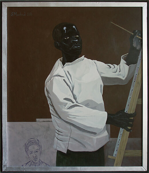 Scipio Moorehead, Portrait of Himself, 1776, Kerry James Marshall (American, born Birmingham, Alabama, 1955), Acrylic on PVC panel 