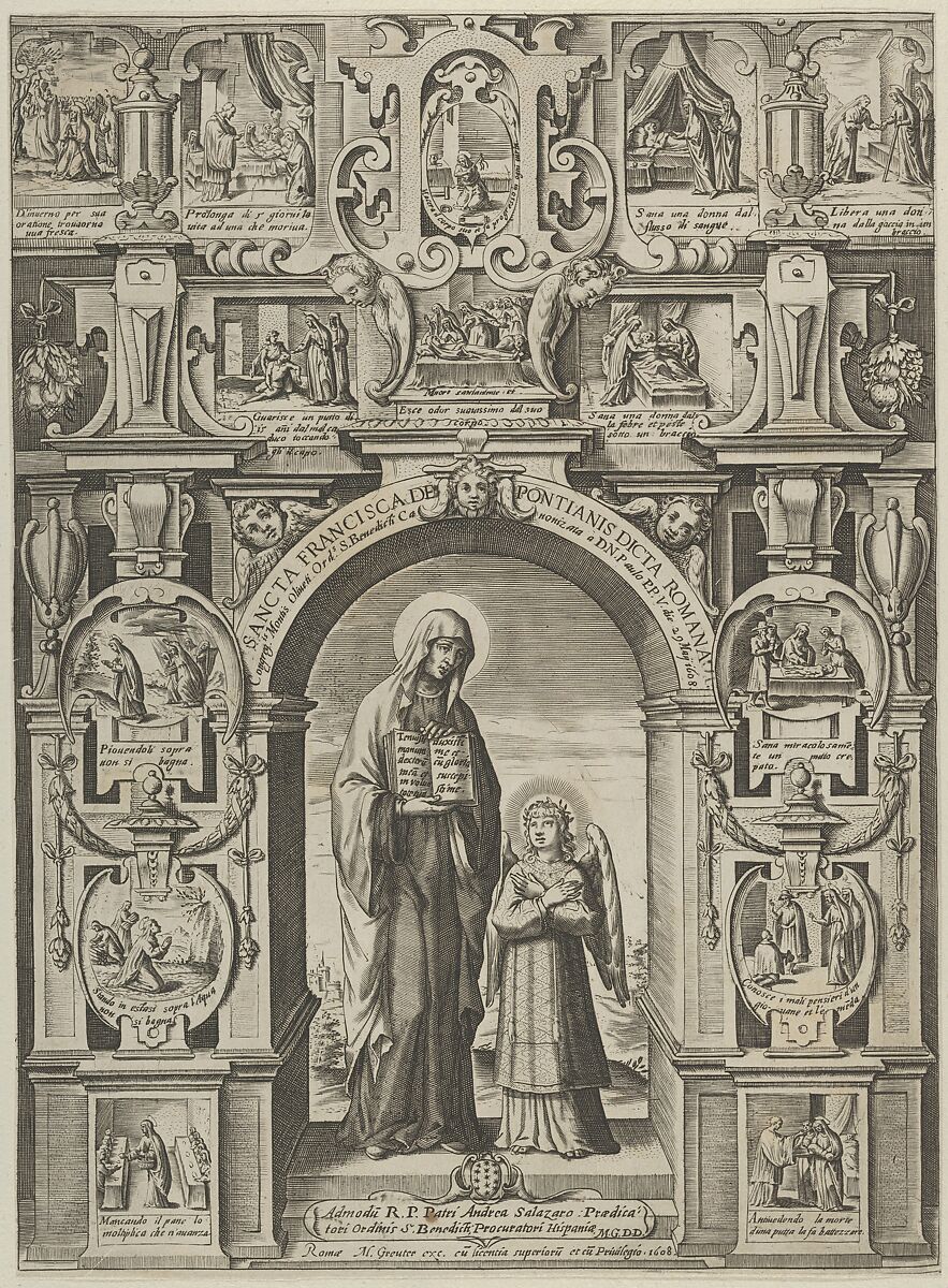Sancta Francisca de Pontainis Dicta Romana, Matthaeus Greuter (German, Strassburg ca. 1566–1638 Rome), Engraving 
