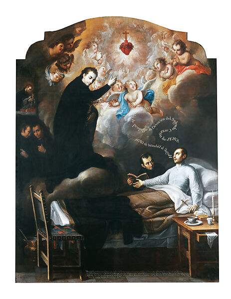 The Miracle of Saint Aloysius Gonzaga and the Novice Nicolás Celestini (El milagro de san Luis Gonzaga y el novato Nicolás Celestini), Miguel Cabrera (Mexican, ca. 1715–1768), Oil on canvas (Óleo sobre lienzo), Mexican 