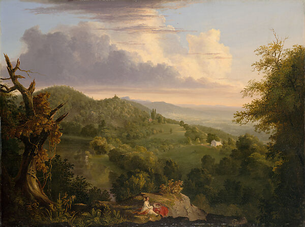 View of Monte Video, the Seat of Daniel Wadsworth, Esq., Thomas Cole (American, Lancashire 1801–1848 Catskill, New York), Oil on wood, American 