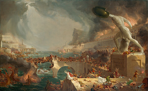 The Course of Empire: Destruction, Thomas Cole (American, Lancashire 1801–1848 Catskill, New York), Oil on canvas, American 
