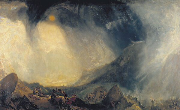 Snow Storm: Hannibal and his Army Crossing the Alps, Joseph Mallord William Turner (British, London 1775–1851 London), Oil on canvas, British 