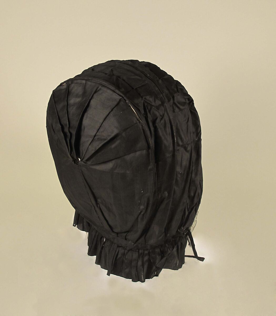Bonnet, silk, probably British 