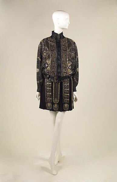 Ensemble, Gianni Versace (Italian, founded 1978), leather, synthetic, metal, Italian 