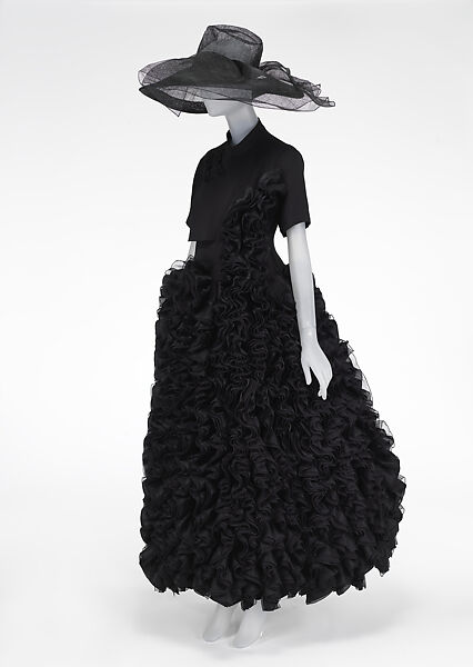 Ensemble, Yohji Yamamoto (Japanese, born Tokyo, 1943), silk, rayon, nylon, straw, cotton, metal, Japanese