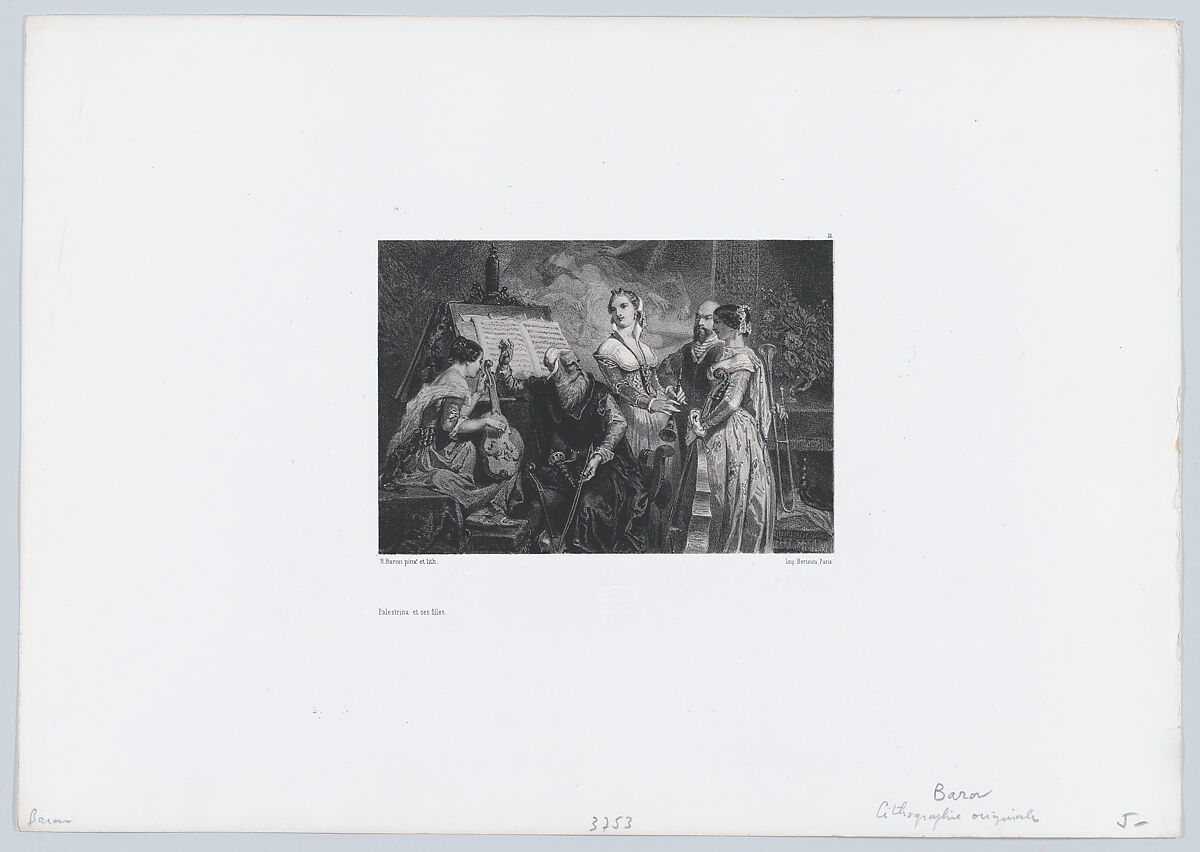 Palestrina and Her Daughters, Henri-Charles-Antoine Baron (French, Besançon 1816–1885 Geneva), Lithograph 
