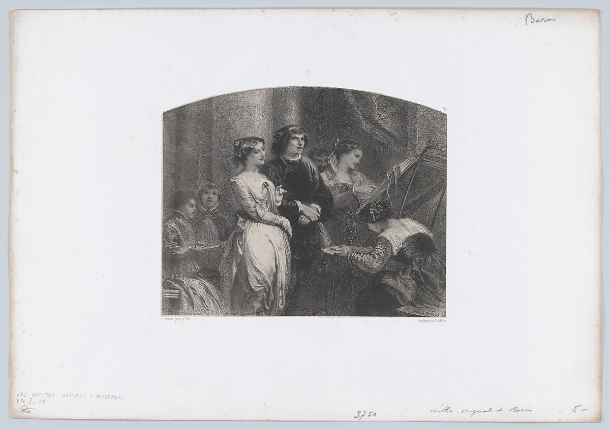 Music, Henri-Charles-Antoine Baron (French, Besançon 1816–1885 Geneva), Lithograph 