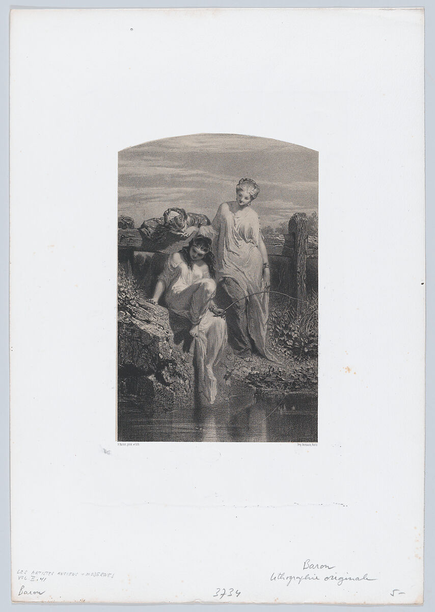 The Fishermen, Henri-Charles-Antoine Baron (French, Besançon 1816–1885 Geneva), Lithograph 
