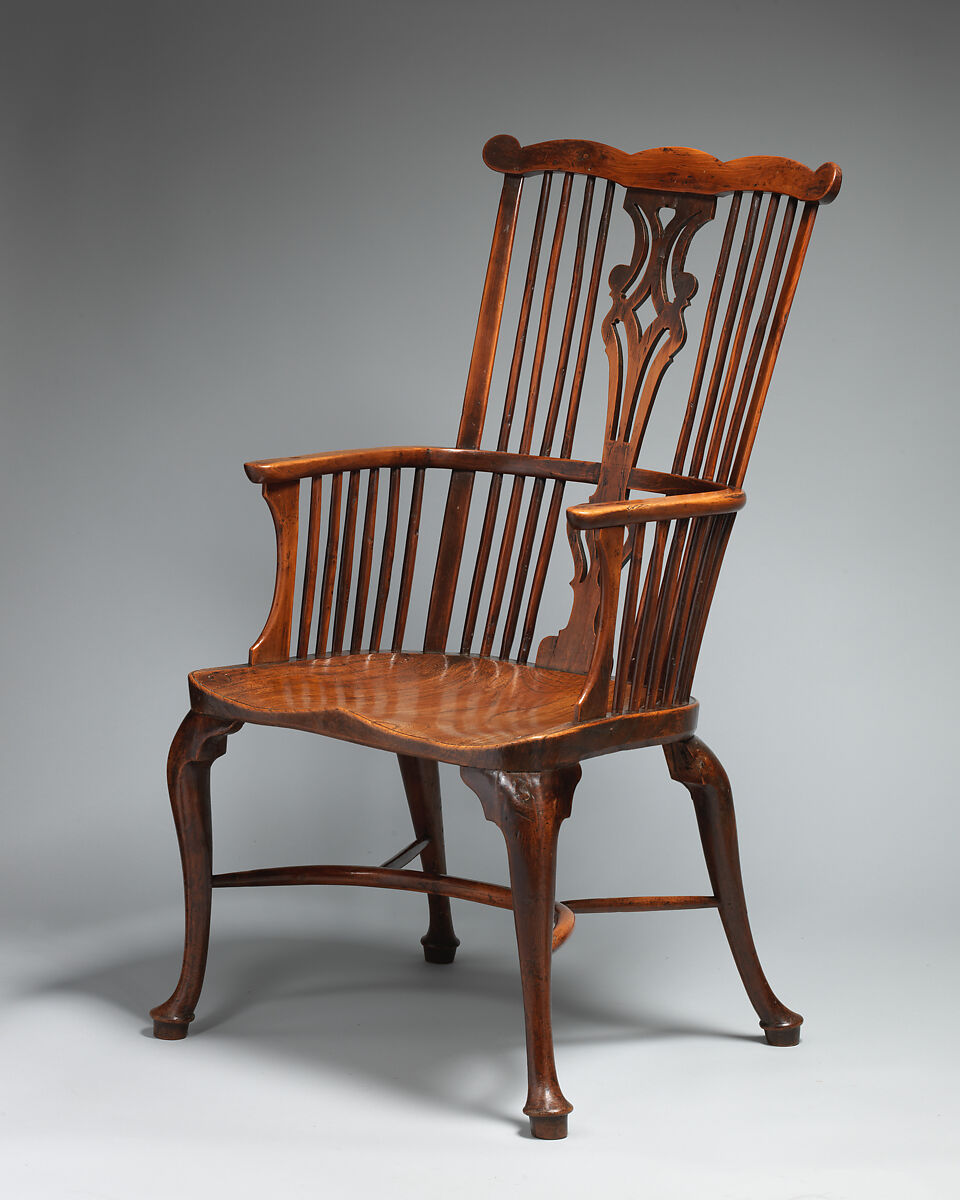 Comb-back Windsor armchair, Yew and elm wood, British 