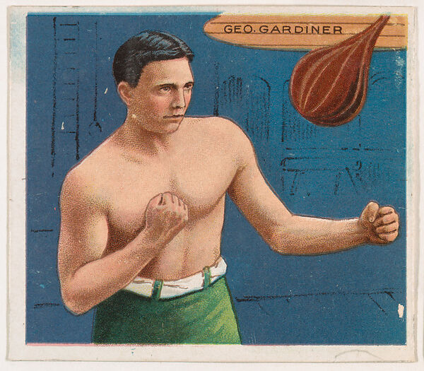 Geo. Gardiner, Boxing, from Mecca & Hassan Champion Athlete and Prize Fighter collection, 1910, Mecca Cigarettes (American), Commercial color lithograph 
