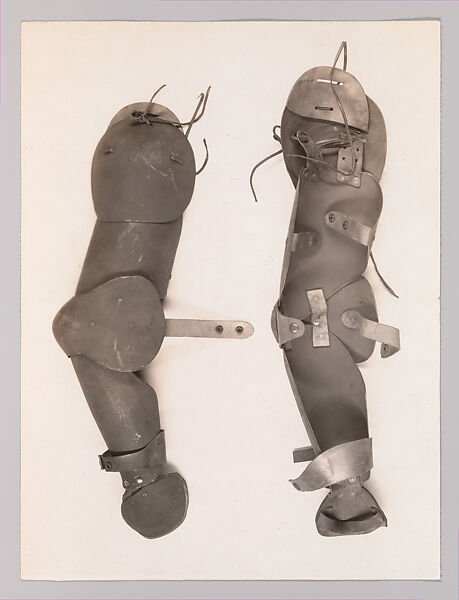Pair of Arm Defenses, New England Enameling Company, Inc. (American, incorporated 1917), Steel, paint, leather, copper alloy, American, Middletown, Connecticut