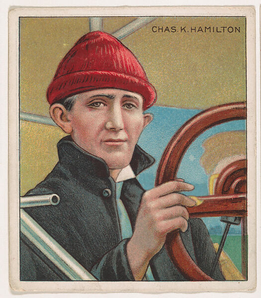 Charles Kenney (Chas K.) Hamilton, Aviation, from Mecca & Hassan Champion Athlete and Prize Fighter collection, 1910, Mecca Cigarettes (American), Commercial color lithograph 
