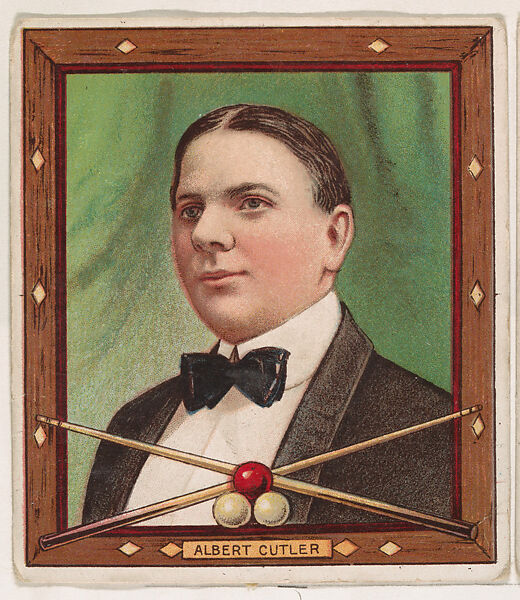 Albert G. Cutler, Billiards, from Mecca & Hassan Champion Athlete and Prize Fighter collection, 1910, Mecca Cigarettes (American), Commercial color lithograph 