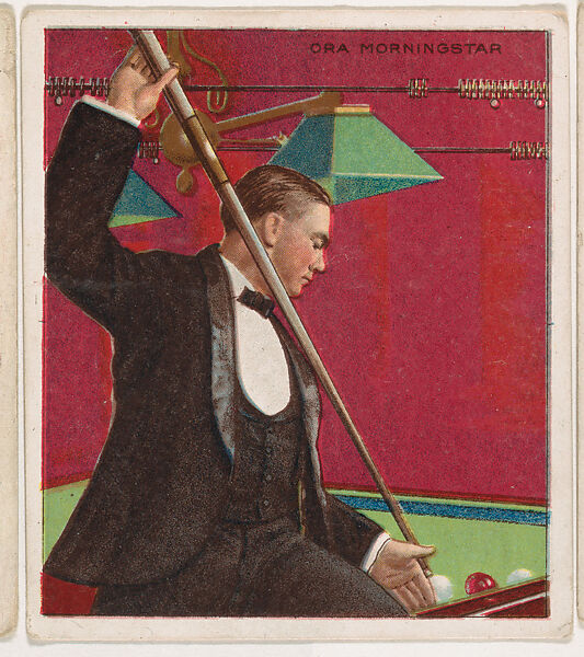 Orlando C. Morningstar, BIlliards, from Mecca & Hassan Champion Athlete and Prize Fighter collection, 1910, Mecca Cigarettes (American), Commercial color lithograph 