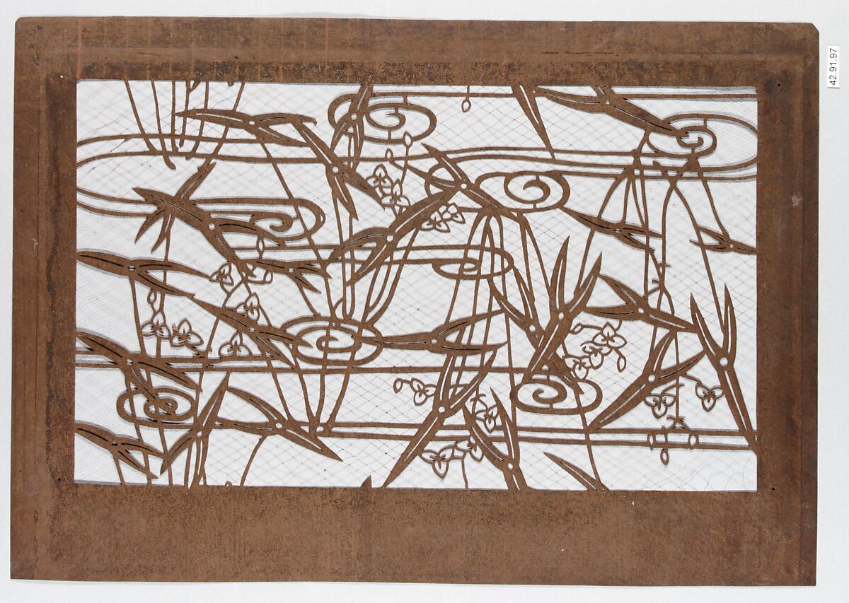 Stencil with Pattern of Water Plants (Omodaka) | Japan | The ...