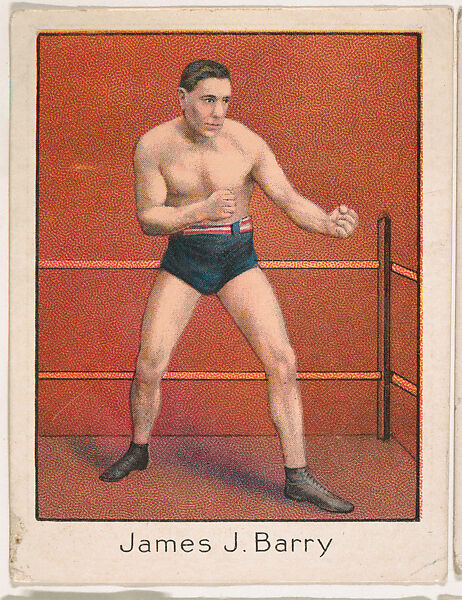 James J. Barry, Boxer, from the Champion Athlete and Prize Fighter series (T220), issued by Mecca and Tolstoi Cigarettes, Issued by Mecca Cigarettes (American), Commercial color lithograph 