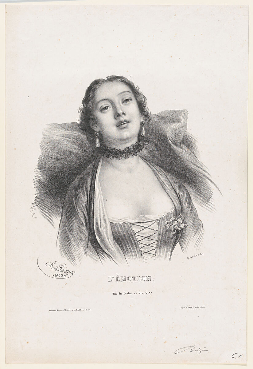 Emotion, Charles Bazin (French, Paris 1802–1859 Lyons), Lithograph 