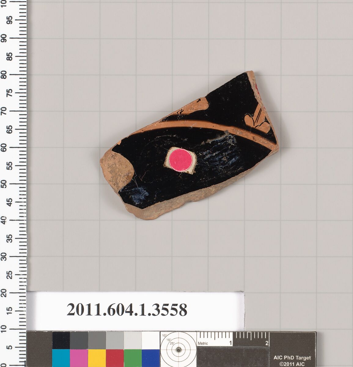 Terracotta fragment of a kylix (drinking cup), Terracotta, Greek, Attic