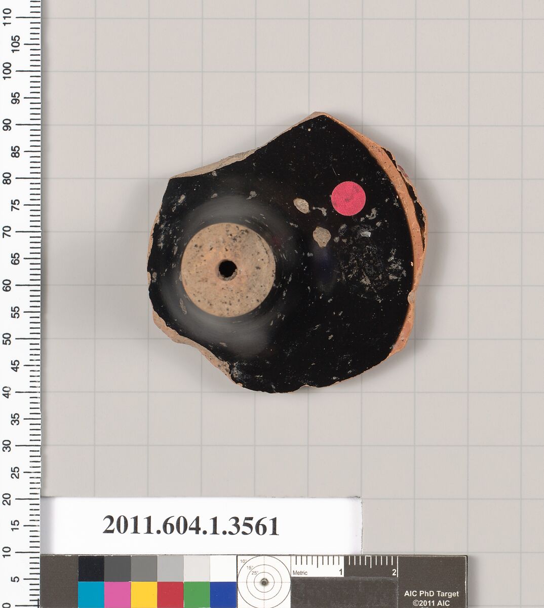 Terracotta fragment of a kylix (drinking cup), Terracotta, Greek, Attic