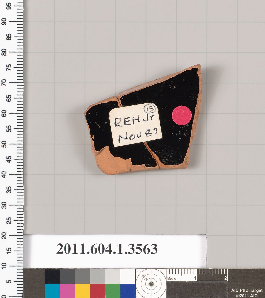 Terracotta fragment of a kylix (drinking cup), Terracotta, Greek, Attic