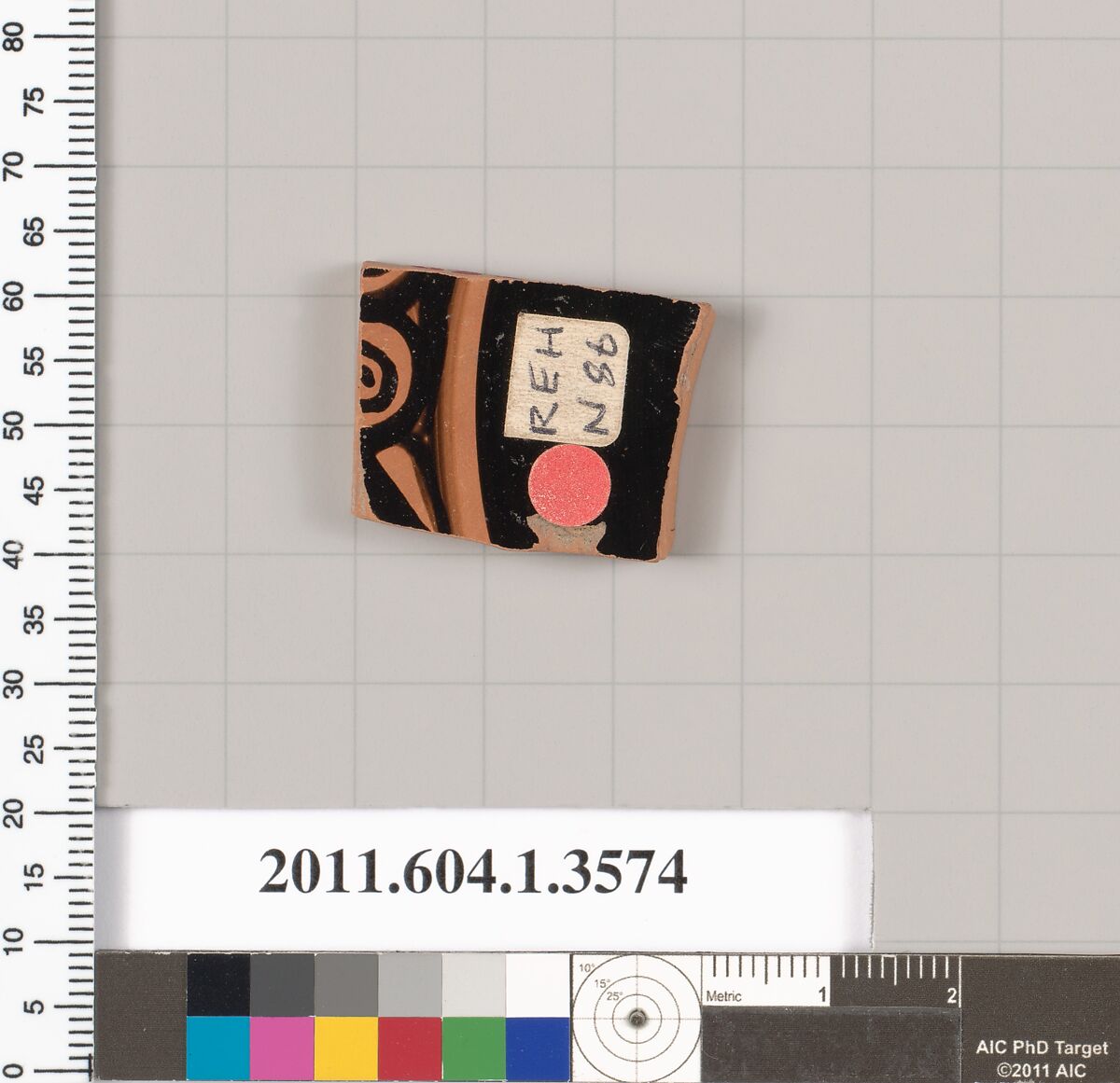 Terracotta fragment of a kylix (drinking cup), Terracotta, Greek, Attic