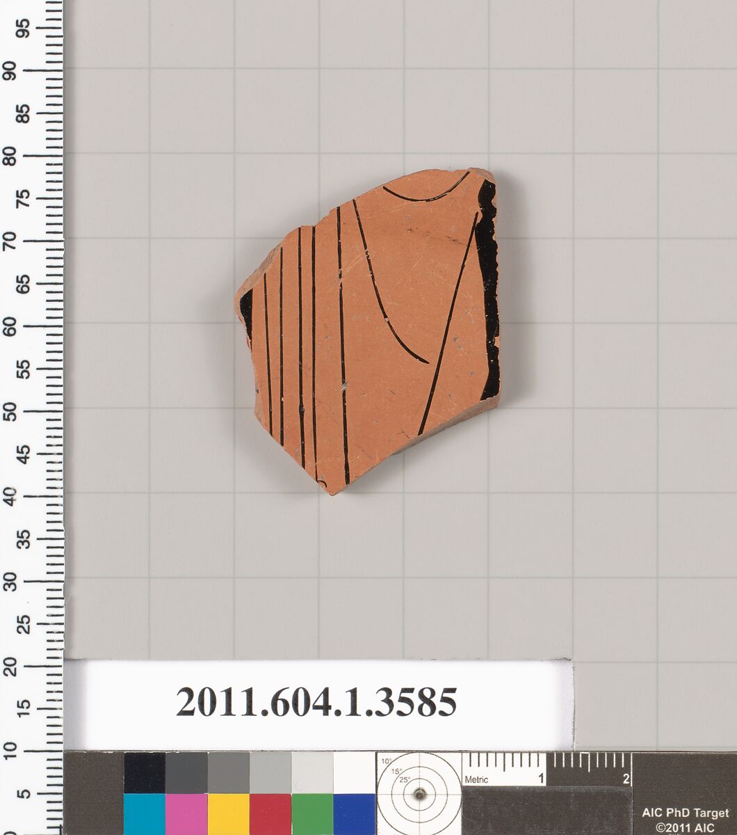 Terracotta fragment of a kylix (drinking cup), Terracotta, Greek, Attic