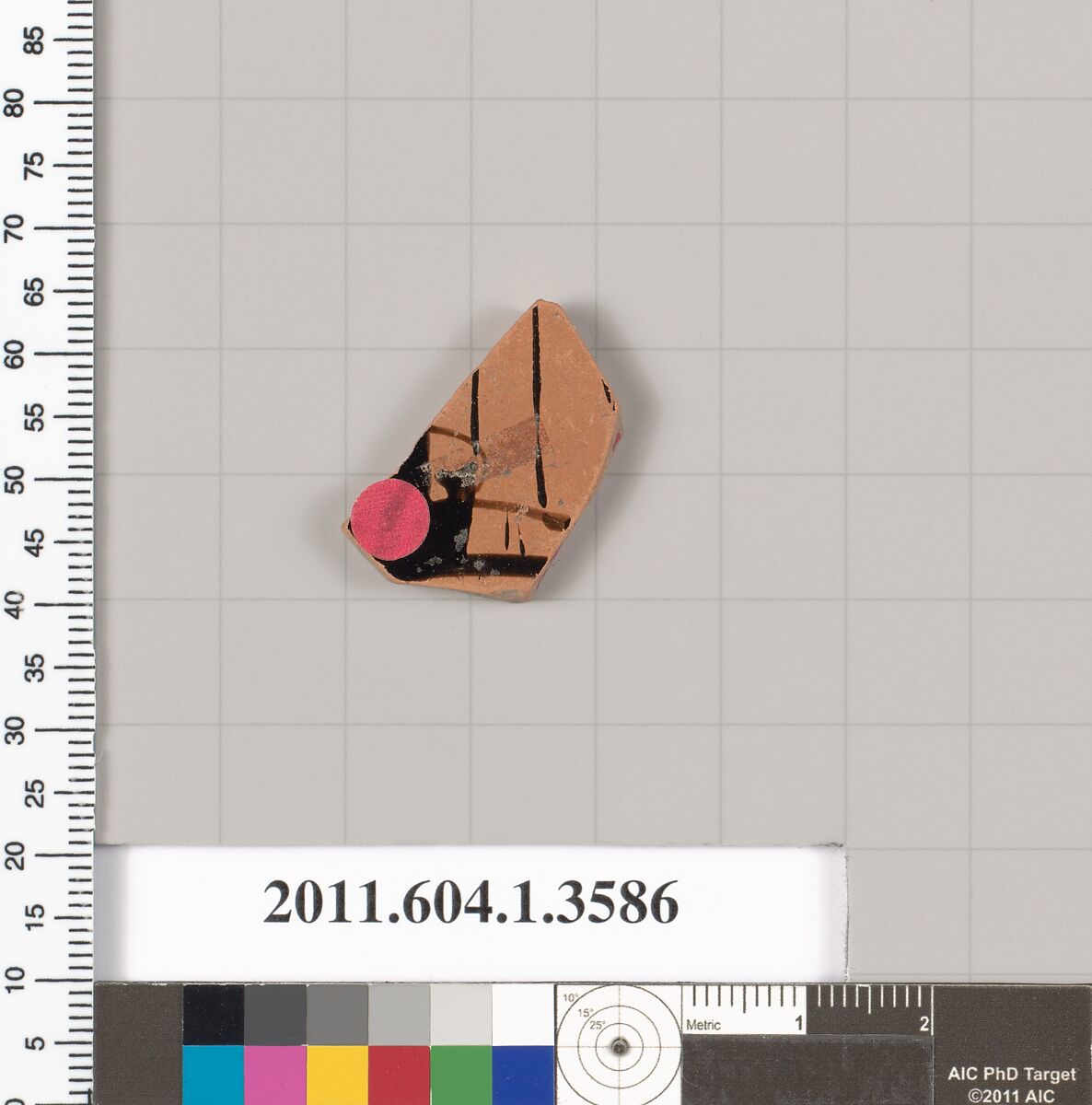 Terracotta fragment of a kylix (drinking cup), Terracotta, Greek, Attic