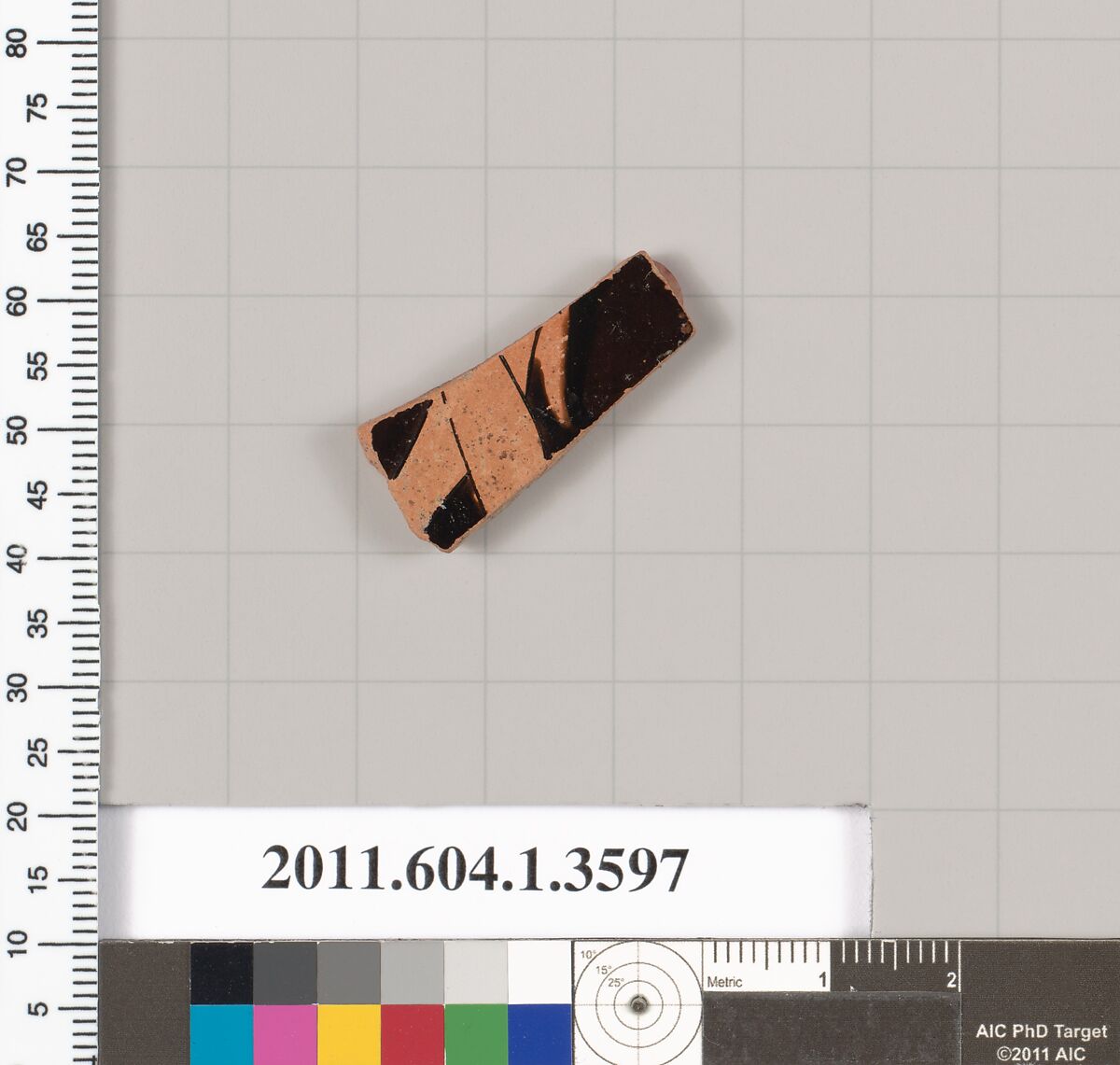 Terracotta fragment of a kylix (drinking cup), Terracotta, Greek, Attic