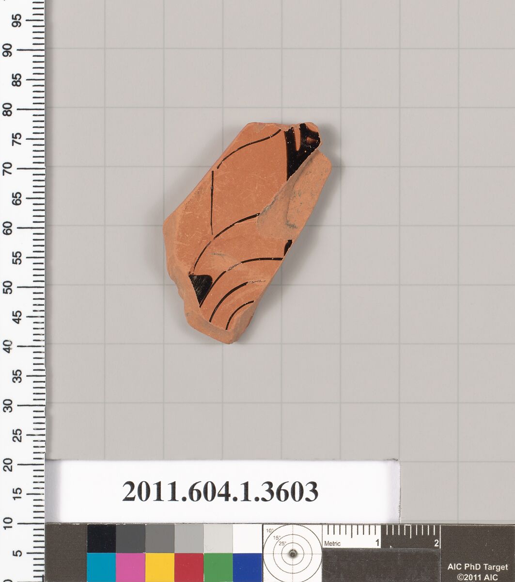 Terracotta fragment of a kylix (drinking cup), Terracotta, Greek, Attic