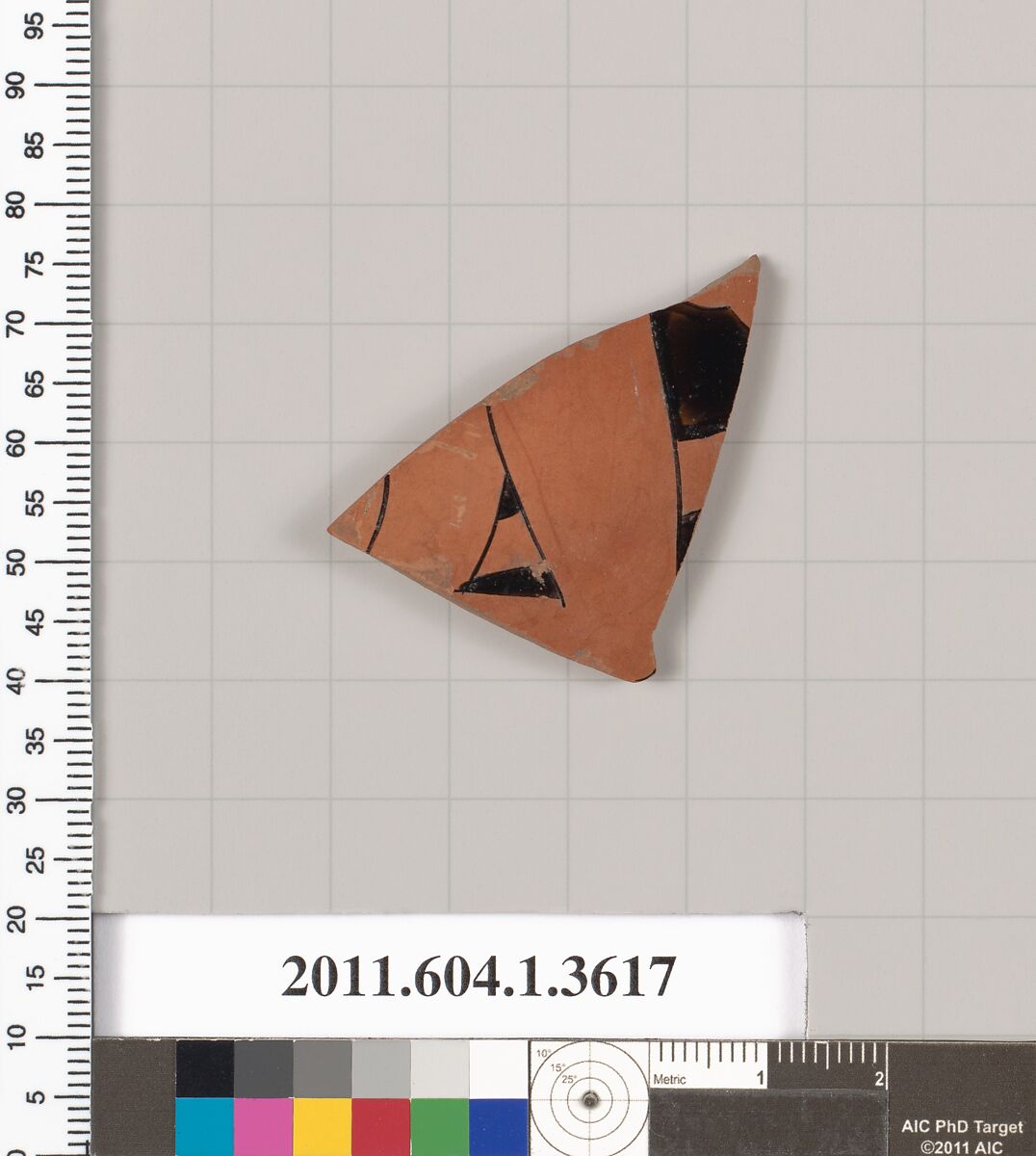 Terracotta fragment of a kylix (drinking cup), Terracotta, Greek, Attic