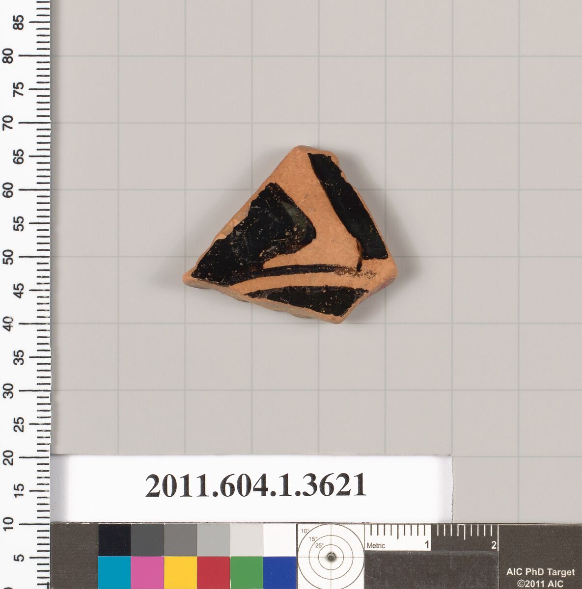 Terracotta fragment of a kylix (drinking cup), Terracotta, Greek, Attic