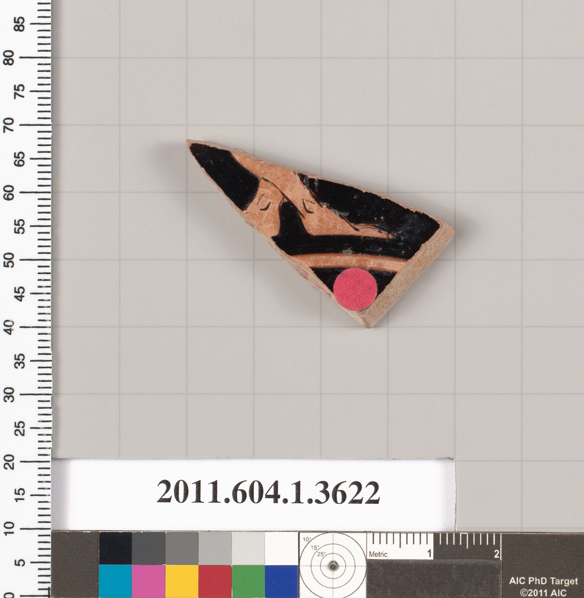 Terracotta fragment of a kylix (drinking cup), Terracotta, Greek, Attic