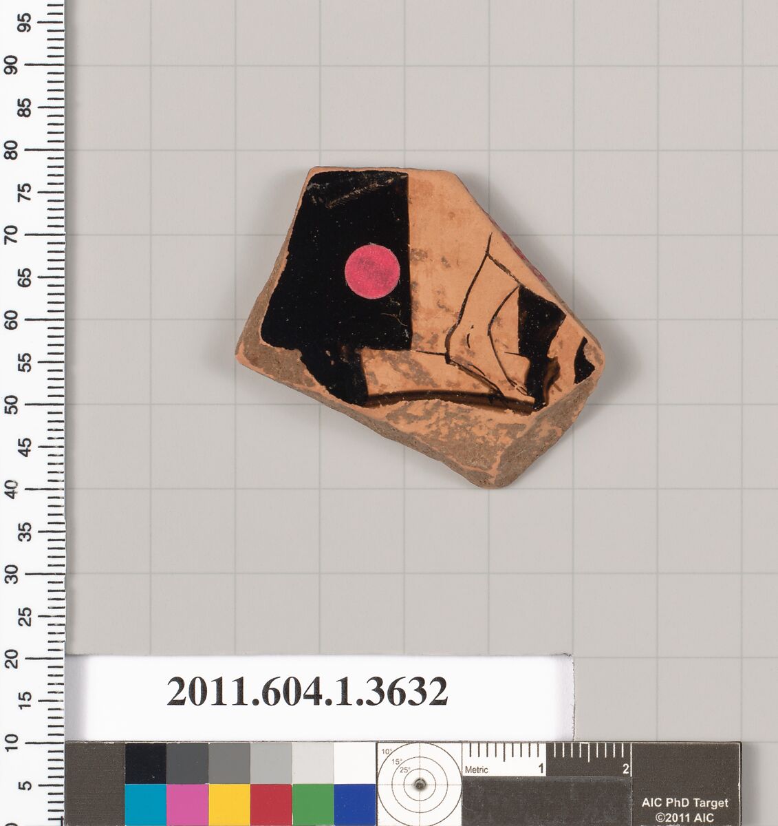 Terracotta fragment of a kylix (drinking cup), Terracotta, Greek, Attic