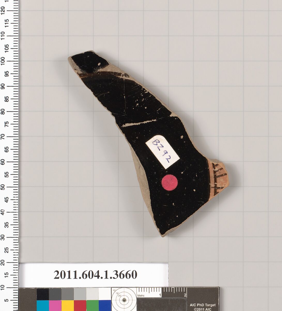 Terracotta fragment of a kylix (drinking cup), Terracotta, Greek, Attic