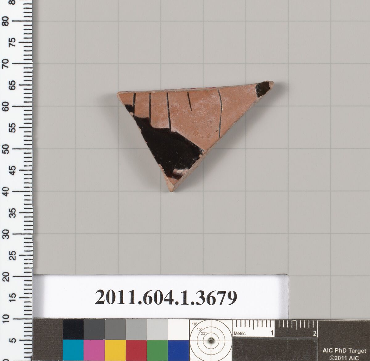 Terracotta fragment of a kylix (drinking cup), Terracotta, Greek, Attic