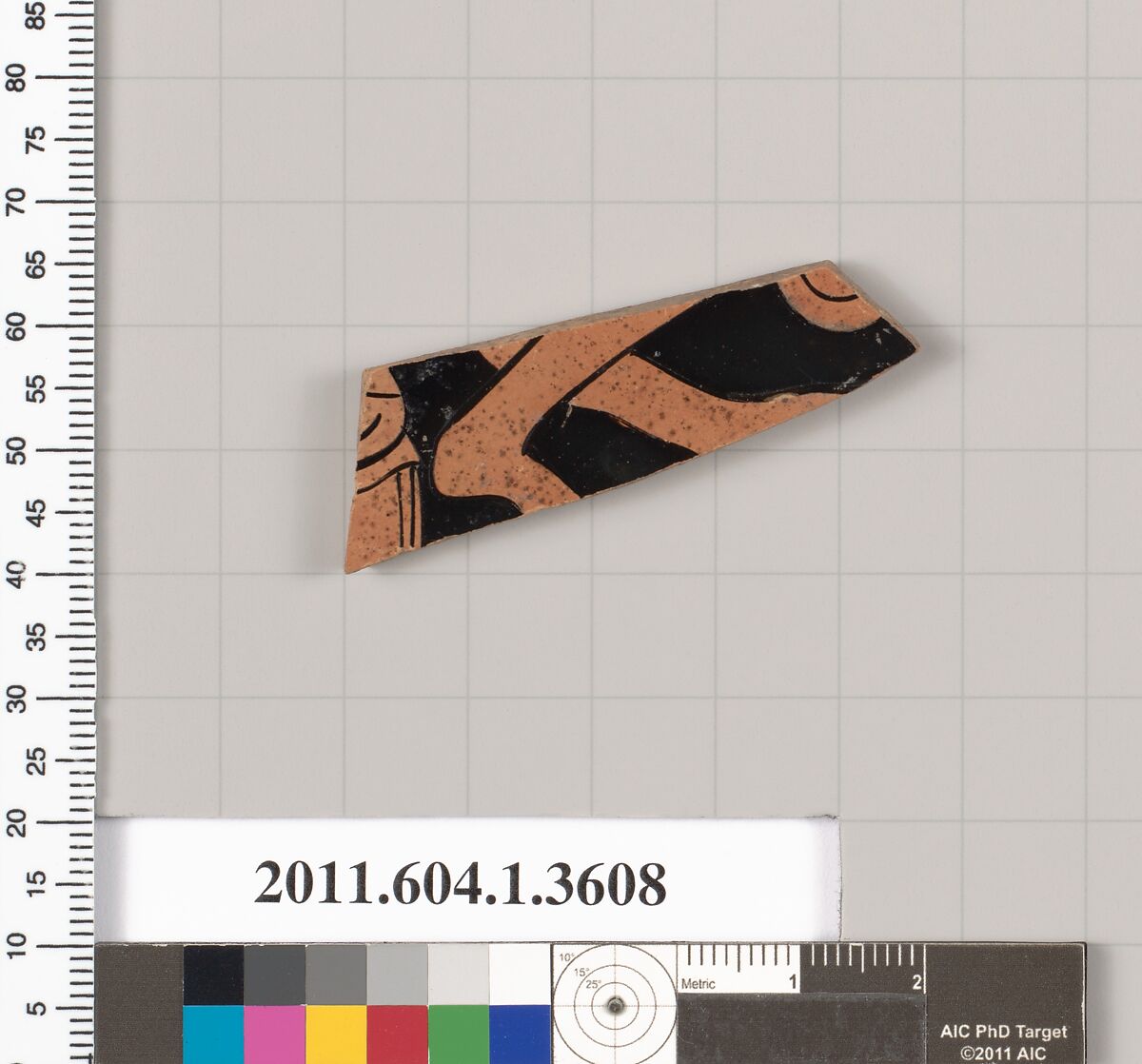 Terracotta fragment of a kylix (drinking cup), Terracotta, Greek, Attic