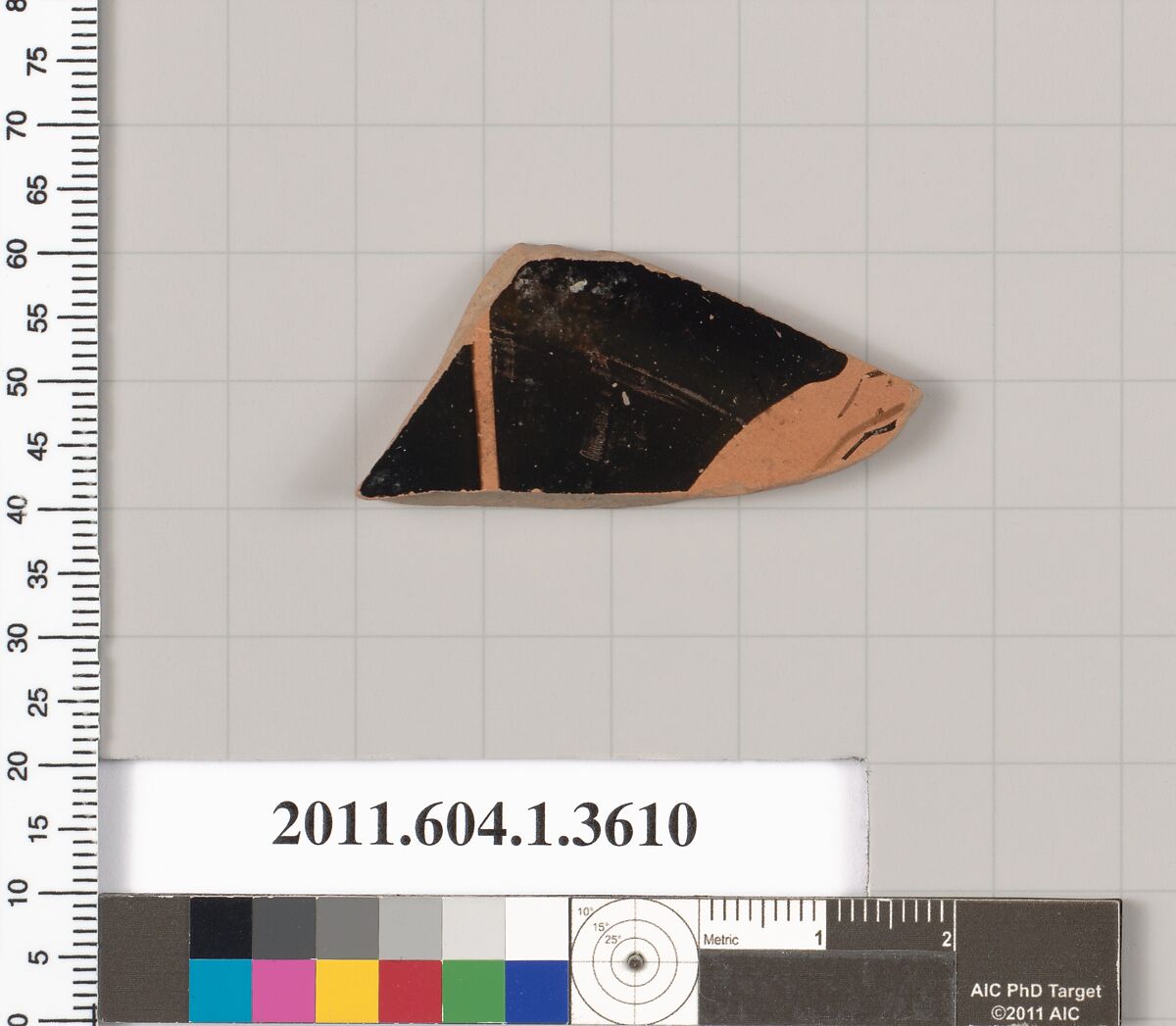 Terracotta fragment of a kylix (drinking cup), Terracotta, Greek, Attic