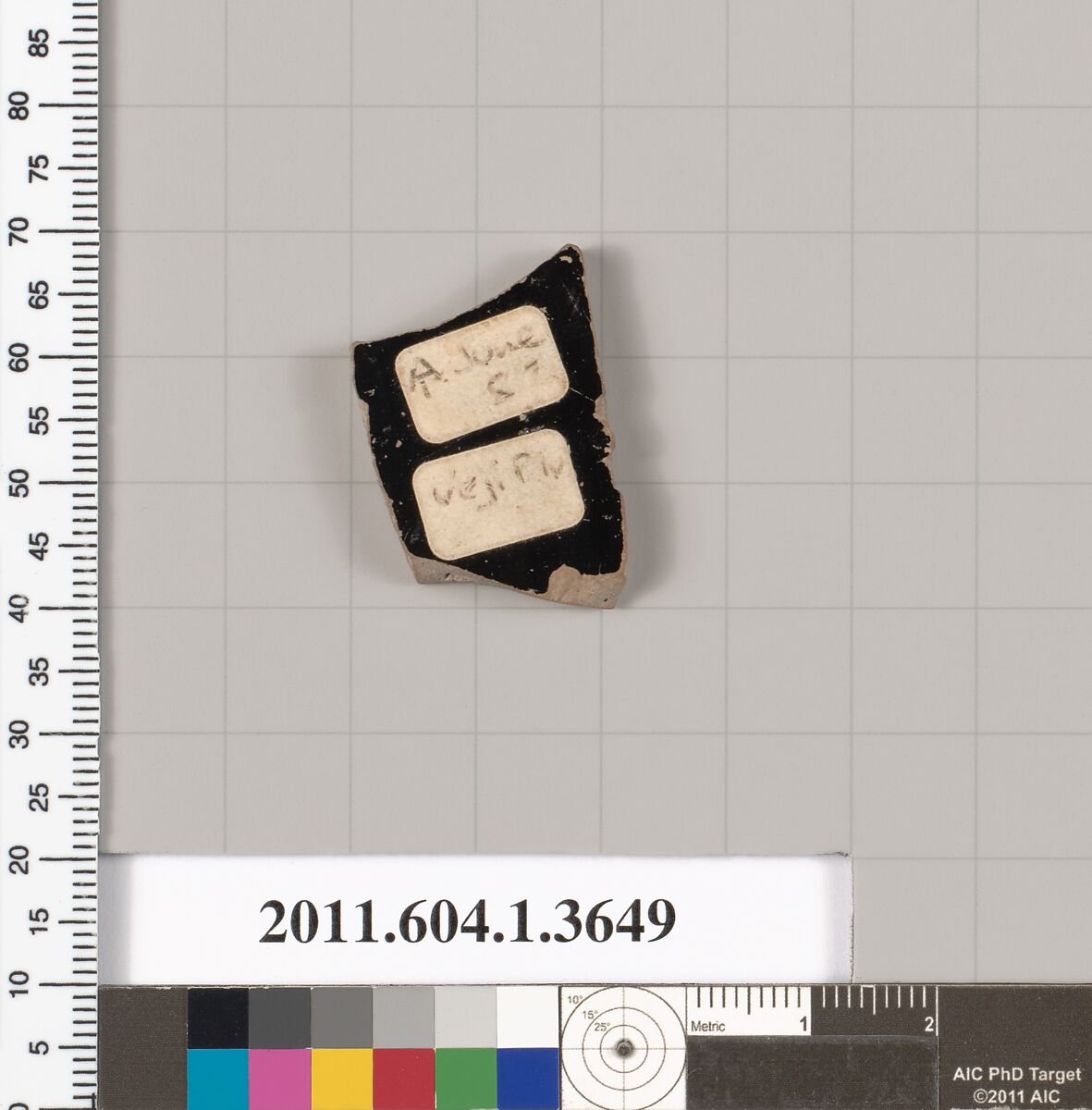 Terracotta fragment of a kylix (drinking cup), Terracotta, Greek, Attic