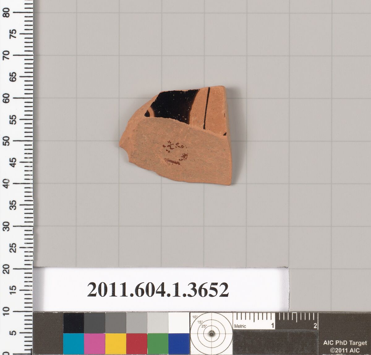 Terracotta fragment of a kylix (drinking cup), Terracotta, Greek, Attic