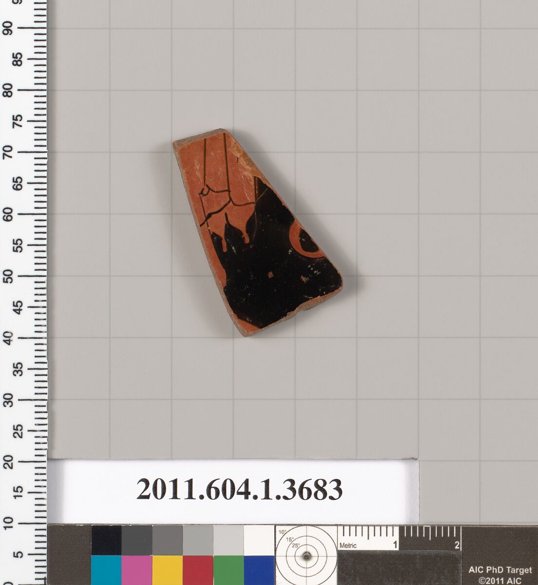 Terracotta fragment of a kylix (drinking cup), Terracotta, Greek, Attic