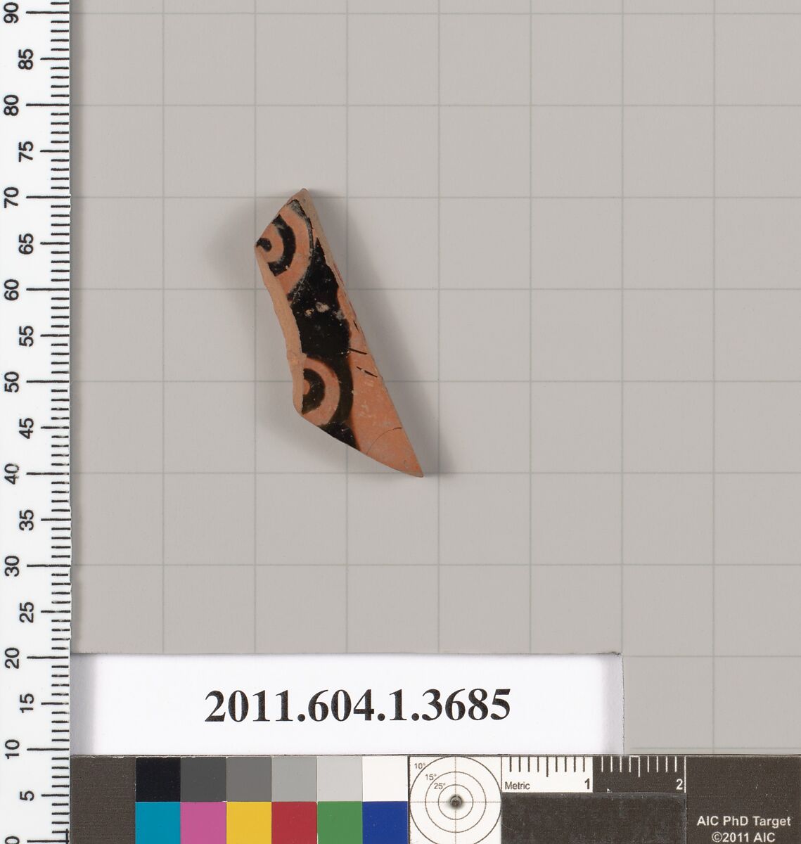 Terracotta fragment of a kylix (drinking cup), Terracotta, Greek, Attic