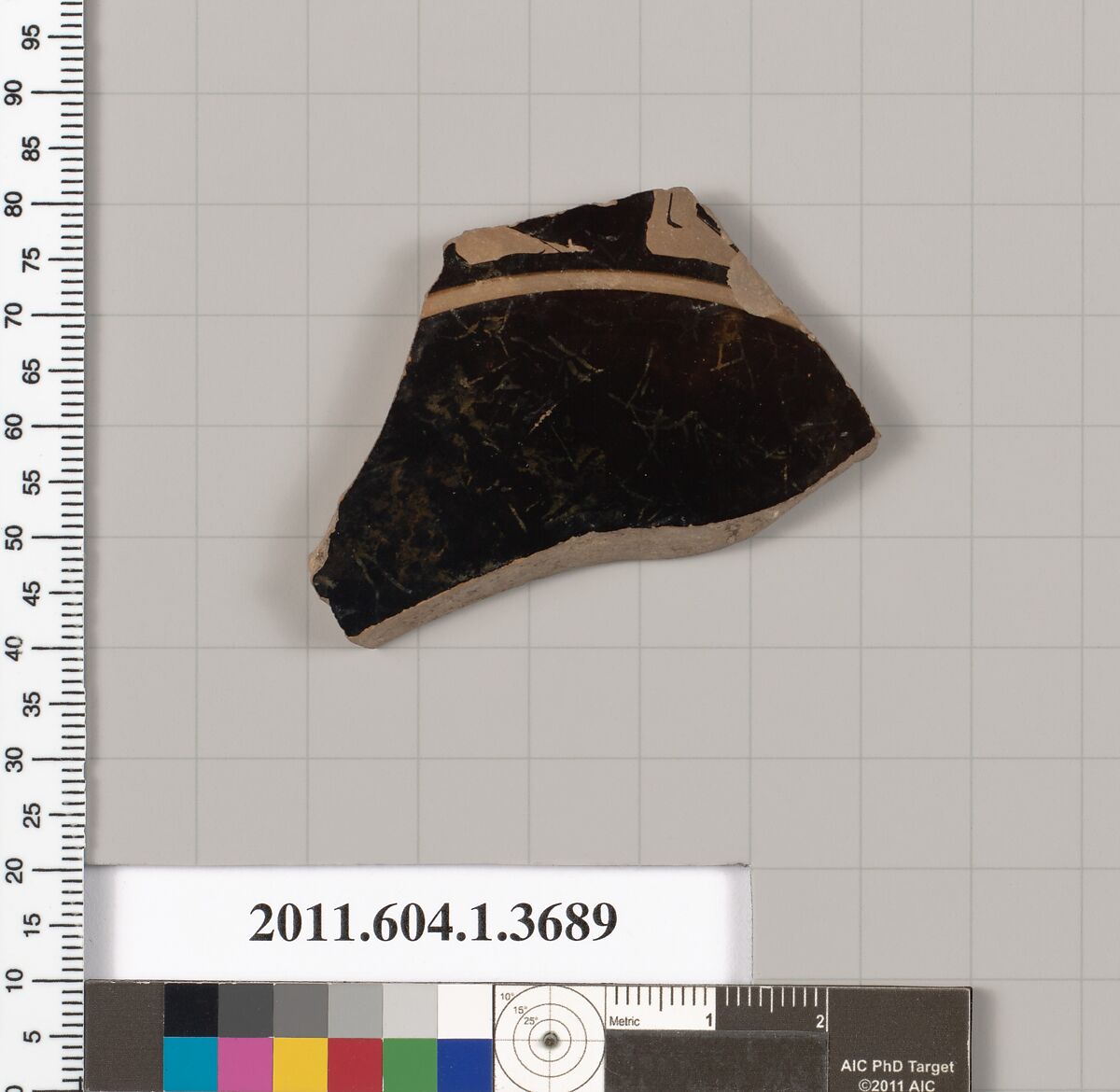 Terracotta fragment of a kylix (drinking cup), Terracotta, Greek, Attic