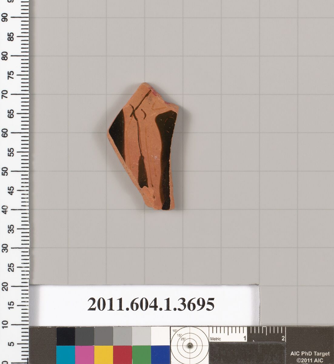 Terracotta fragment of a kylix (drinking cup), Terracotta, Greek, Attic