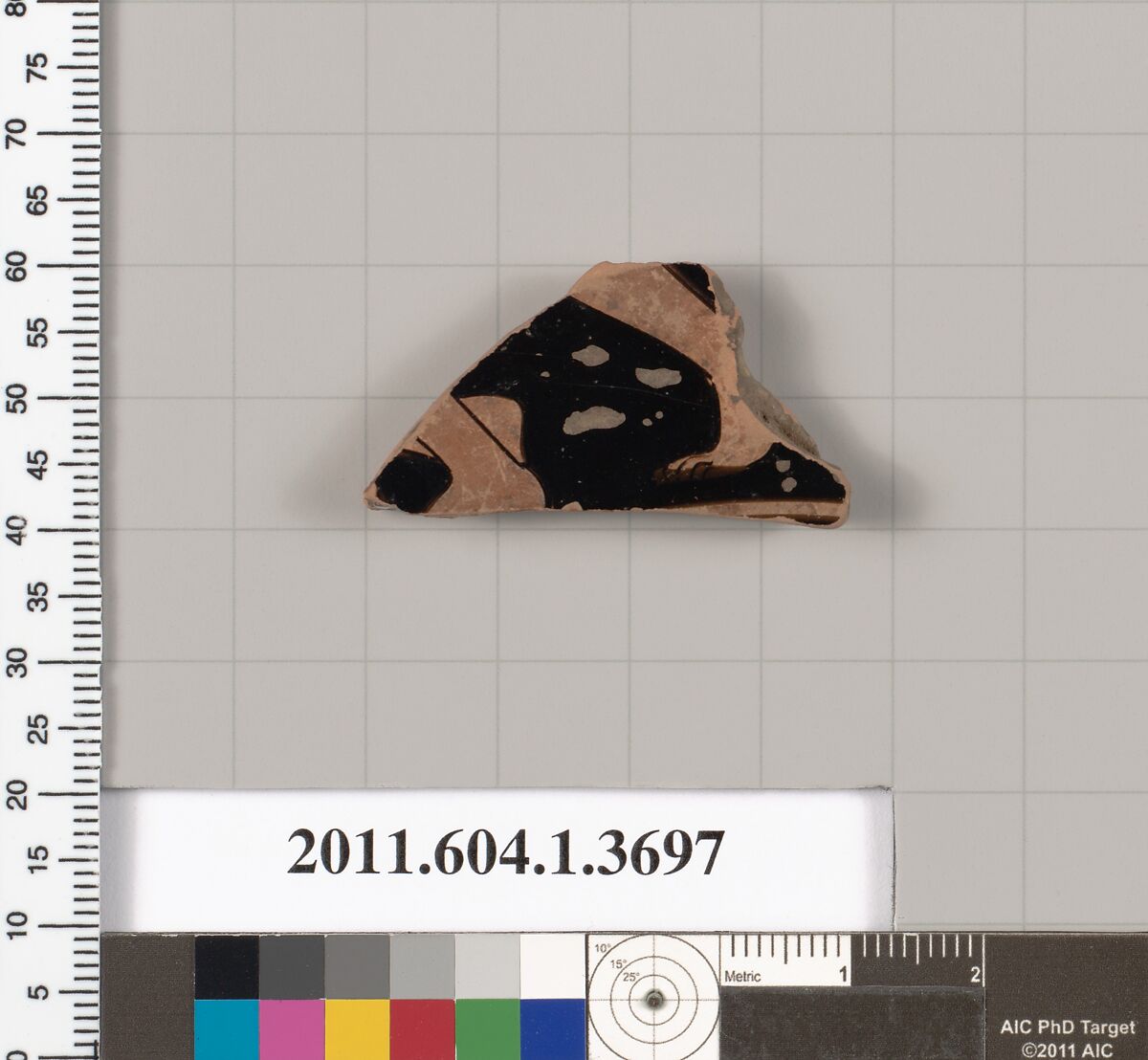 Terracotta fragment of a kylix (drinking cup), Terracotta, Greek, Attic